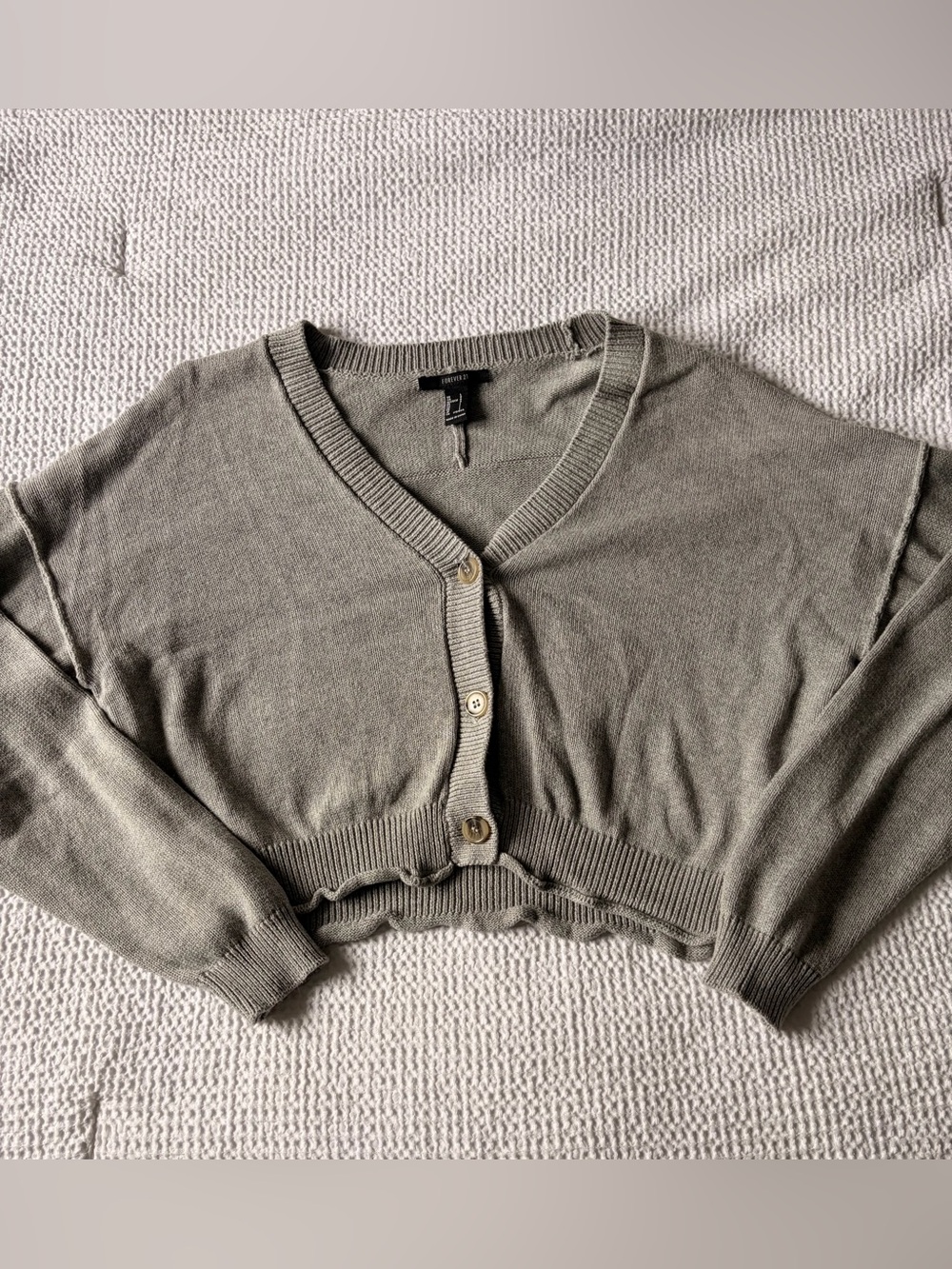 Forever 21 grey cropped cardigan
